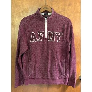 Abercrombie & Fitch Vintage Men's Red Burgundy Quarter Zip Up Sweater Y2K AF NY